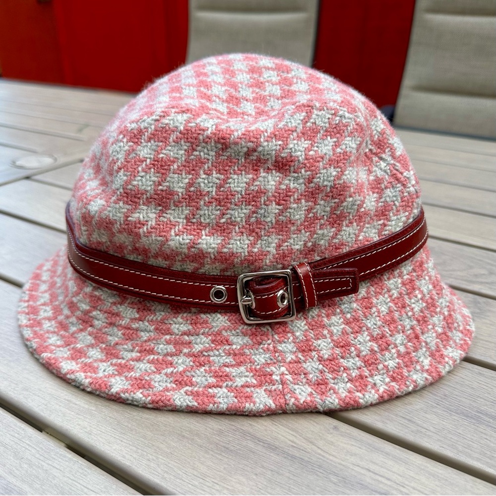 Coach Vintage Avant Garde Houndstooth Wool Bucket Hat - Size M/L - Picture 2 of 8